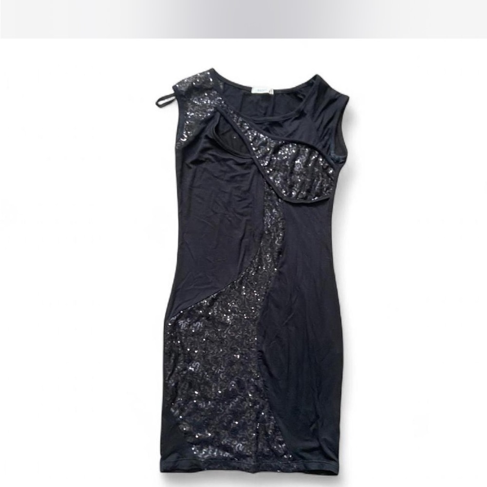 Easel Black Sequin Mini Dress